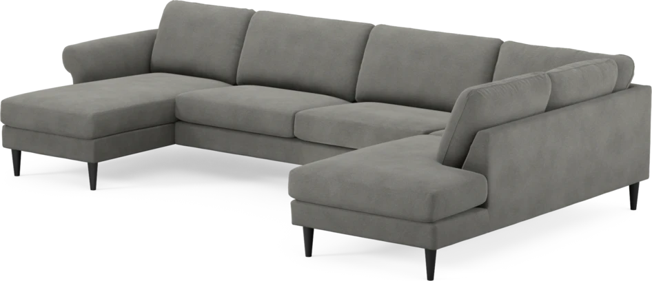 Bridge - 3-sits soffa med schäslong vänster och divan höger - Grå