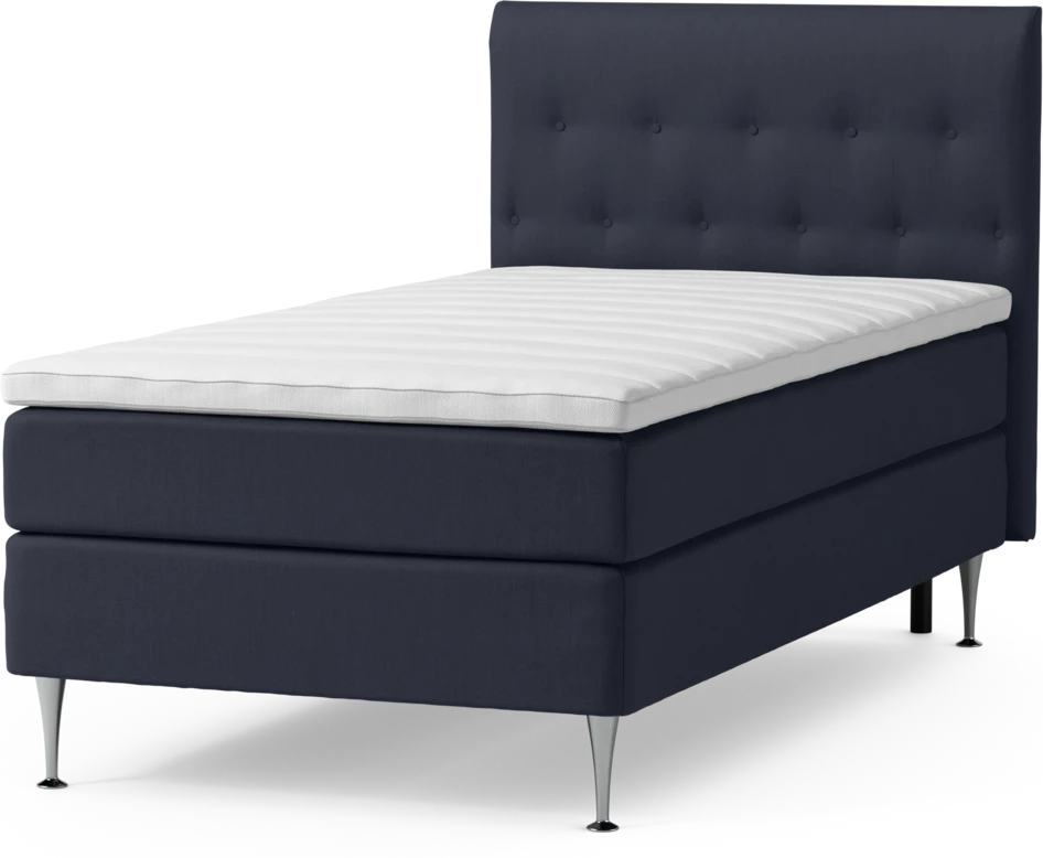 Roma Family - Kontinentalsäng, enkelsäng med bäddmadrass och sänggavel låg pikerad, B 105-140