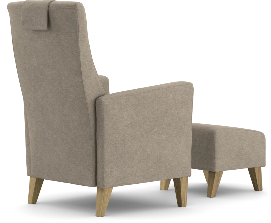 Erik - Fåtölj med fotpall - Beige