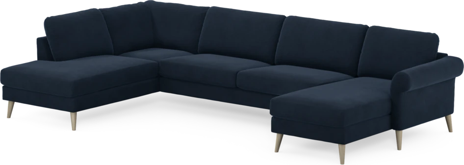 Bridge - 3-sits soffa med divan vänster och schäslong höger - Blå