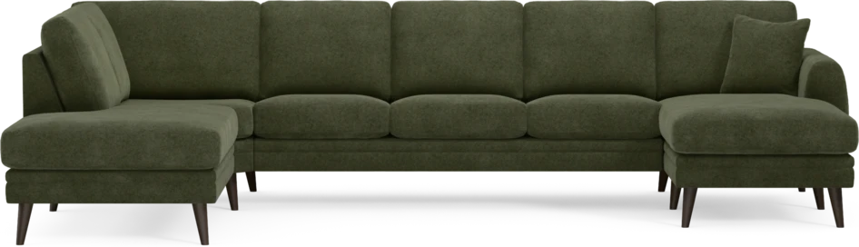 Eden - 3-sits soffa med divan vänster och schäslong höger - Grön