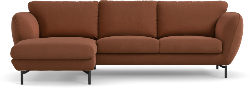 Madison Lux - 2-sits soffa med schäslong vänster - Röd