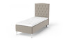 Dream Delux - Ramsäng, enkelsäng med bäddmadrass Sleep Delux vit - Beige