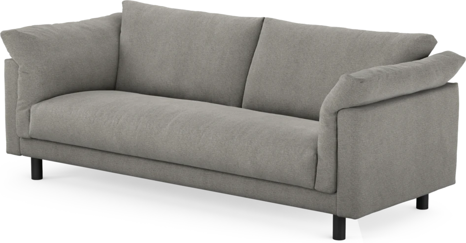 Cherrie - 3-sits soffa, hel dyna, fast klädsel - Grå