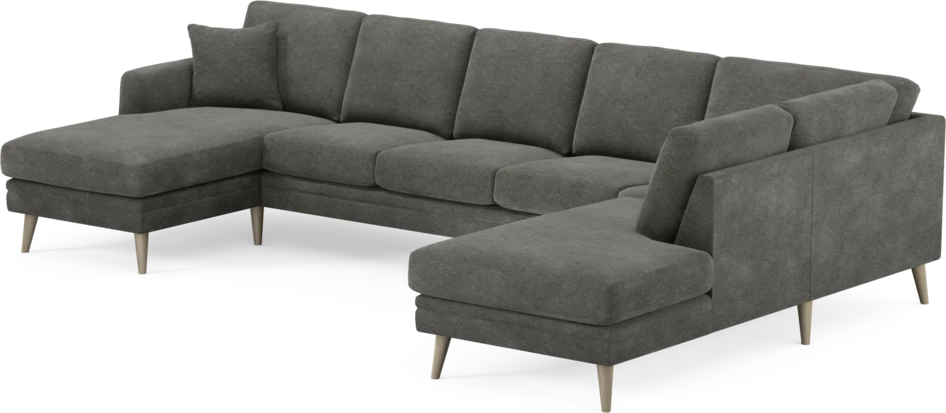 Eden - 3-sits soffa med schäslong vänster och divan höger - Grå