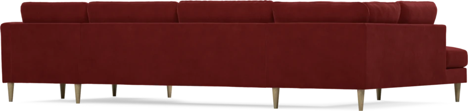 Bridge - 3-sits soffa med divan vänster och schäslong höger - Röd