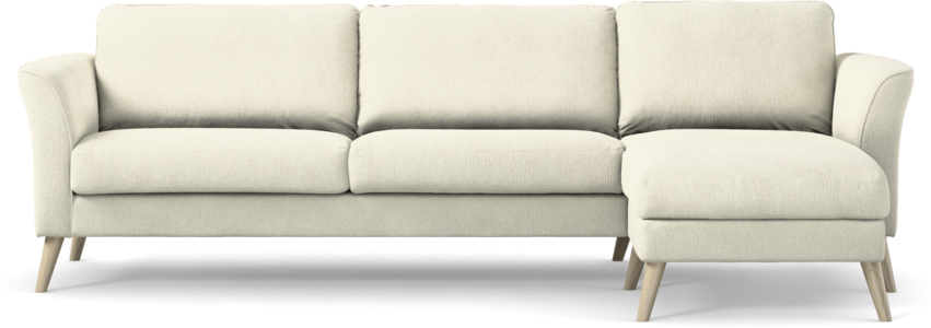 Bridge - 3-sits soffa med schäslong höger - Vit