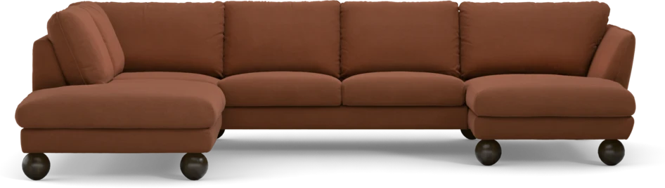 Madison Lux - 2-sits soffa med divan vänster och schäslong höger - Röd