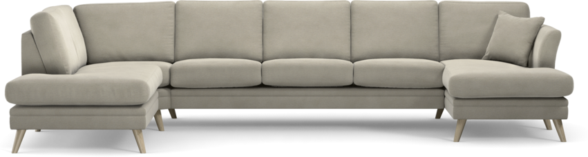 Eden - 3-sits soffa med divan vänster och schäslong höger - Brun