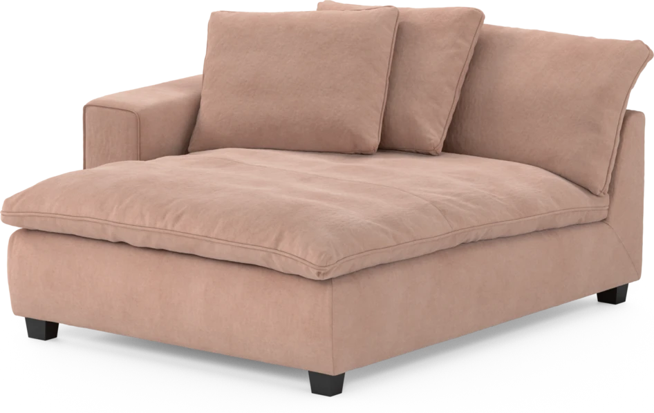 Bellora - Schäslong XL med armstöd vänster - Rosa