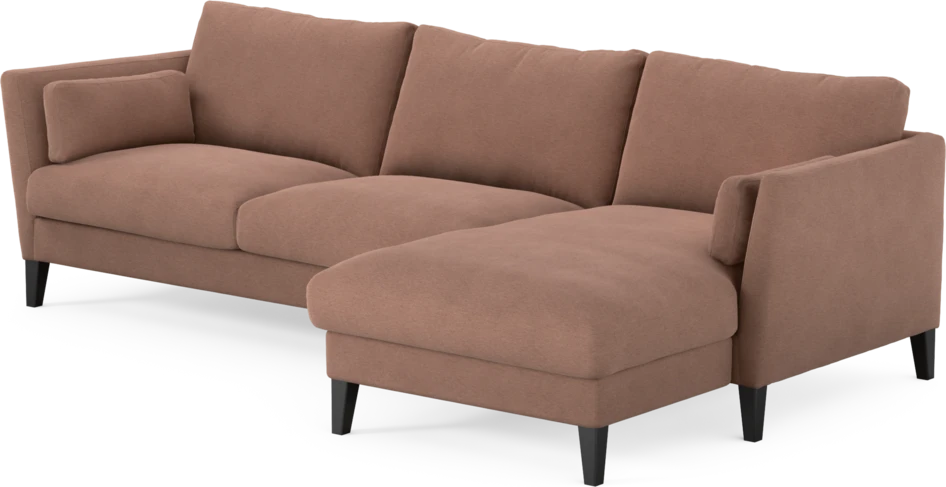 Winston - 3-sits soffa med schäslong, vändbar - Rosa