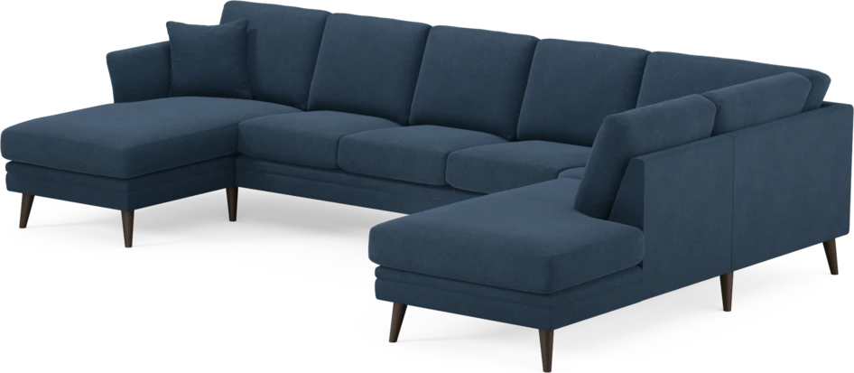 Eden - 3-sits soffa med schäslong vänster och divan höger - Blå