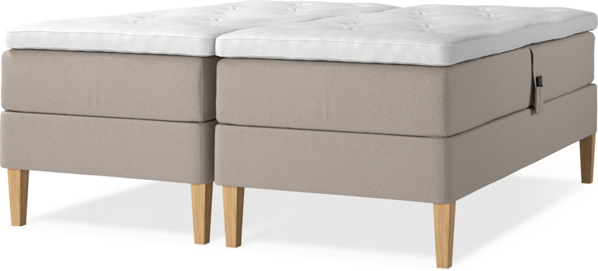 Delux Dream - Ställbar säng, dubbelsäng med bäddmadrass - Beige