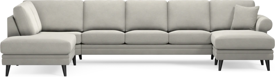 Eden - 3-sits soffa med divan vänster och schäslong höger - Grå