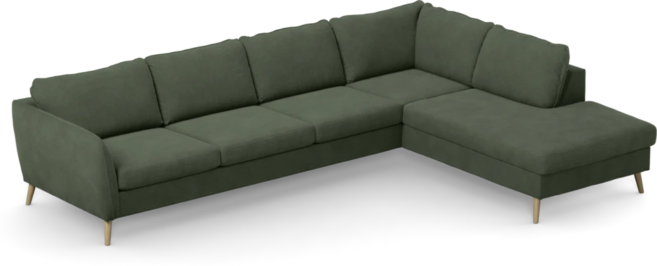 County - 3-sits soffa med divan höger - Grön