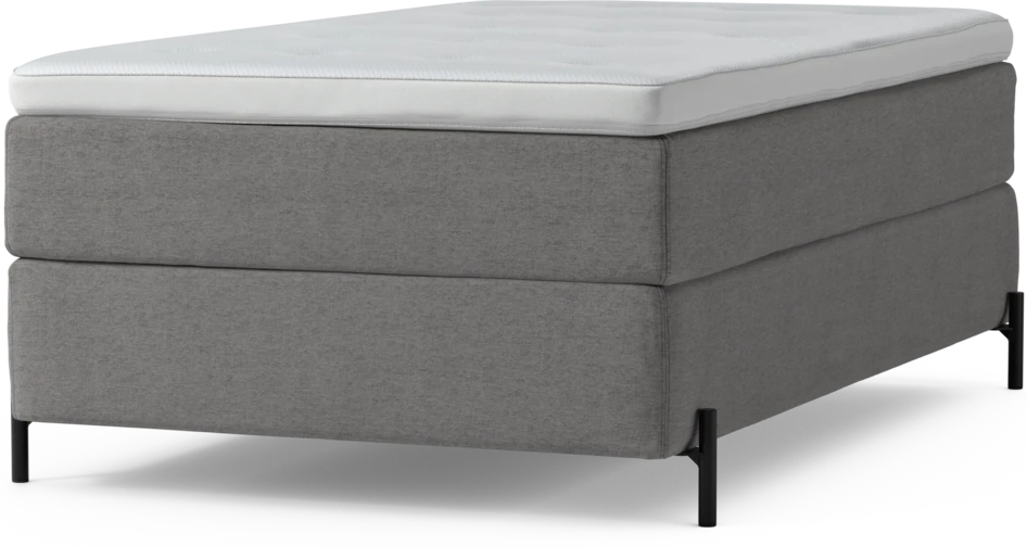 Delux Exclusive - Kontinentalsäng, enkelsäng 120 cm med bäddmadrass och sängben - Grå