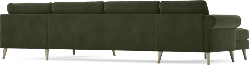 Bridge - 3-sits soffa med schäslong vänster och divan höger - Grön