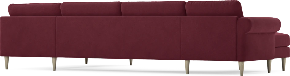 Bridge - 3-sits soffa med schäslong vänster och divan höger - Röd