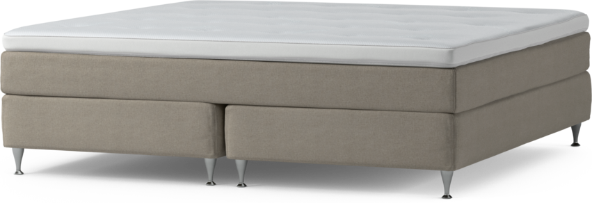 Delux Sense - Kontinentalsäng, dubbelsäng med bäddmadrass och sängben - Beige