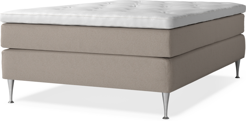Delux Sense - Kontinentalsäng, enkelsäng 140 cm med bäddmadrass - Beige