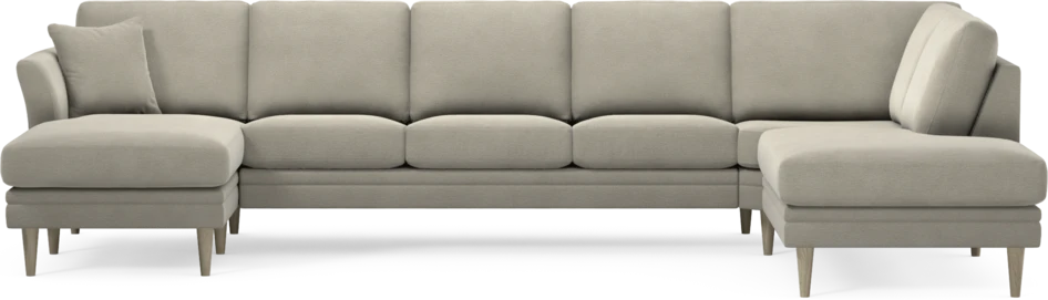 Eden - 3-sits soffa med schäslong vänster och divan höger - Brun