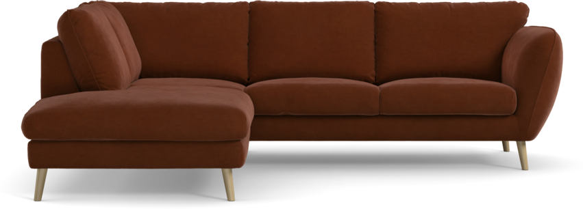 Madison Lux - 2-sits soffa med divan vänster - Orange