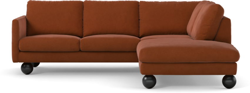 Madison Lux - 2-sits soffa med divan höger - Röd