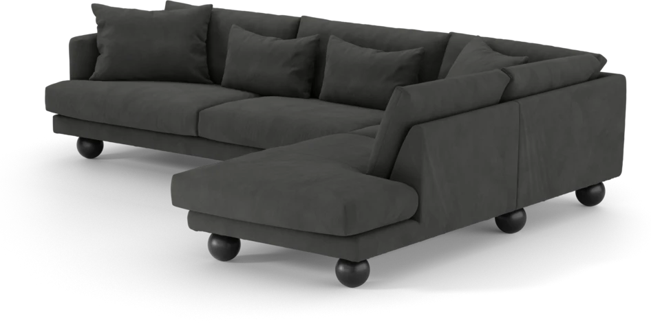 Harper - 3-sits soffa med divan höger - Grå