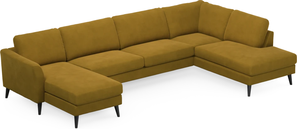 Bridge - 3-sits soffa med schäslong vänster och divan höger - Gul