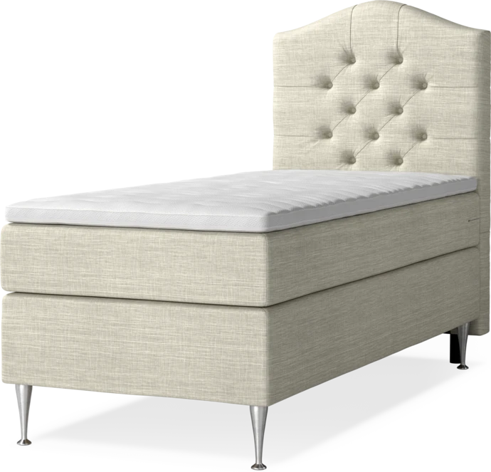 New York, Kontinentalsäng, enkelsäng med bäddmadrass, sängben och sänggavel välvd