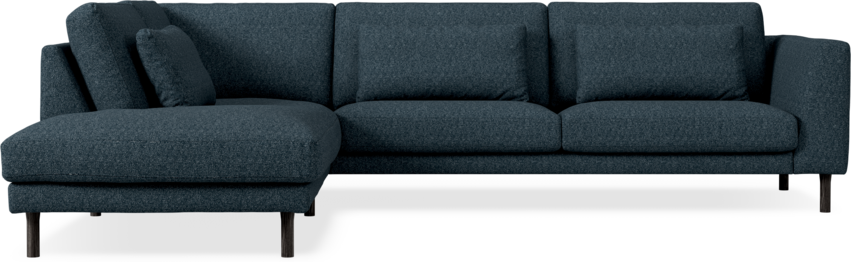 Willow - 3-sits soffa med divan vänster, fast klädsel - Blå