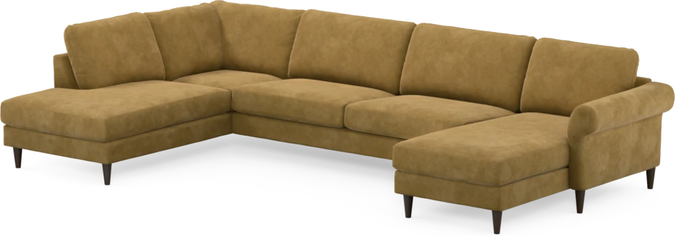 Bridge - 3-sits soffa med divan vänster och schäslong höger - Gul
