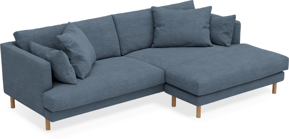 Harper - 4-sits med schäslong XL höger - Blå