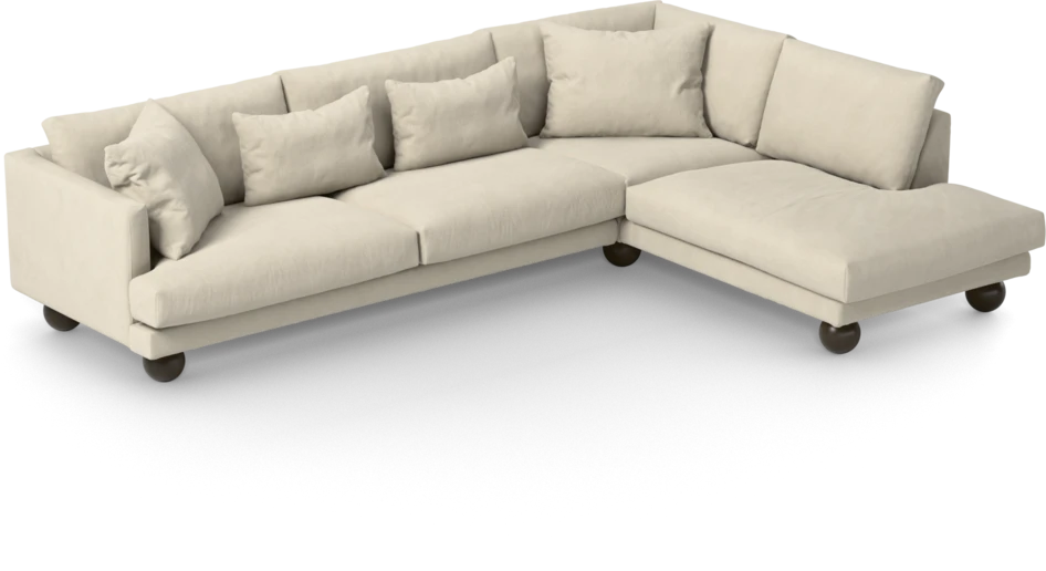 Harper - 3-sits soffa med divan höger - Vit