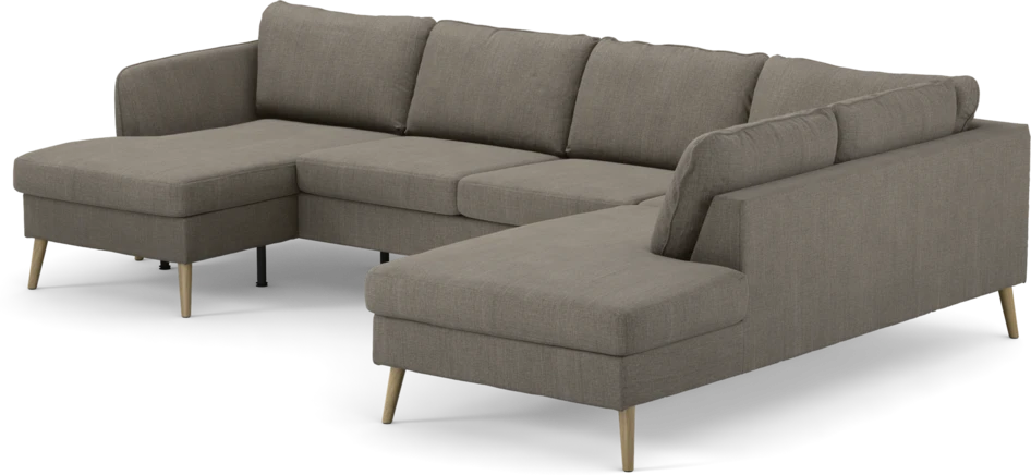 County - 3-sits soffa med schäslong vänster och divan höger - Brun