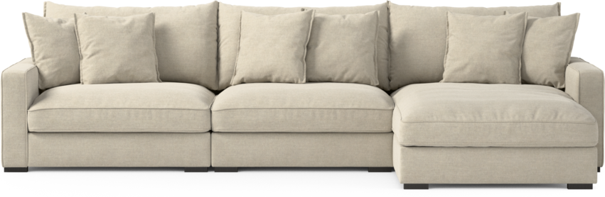 Rossi - 3-sits soffa med schäslong höger - Beige