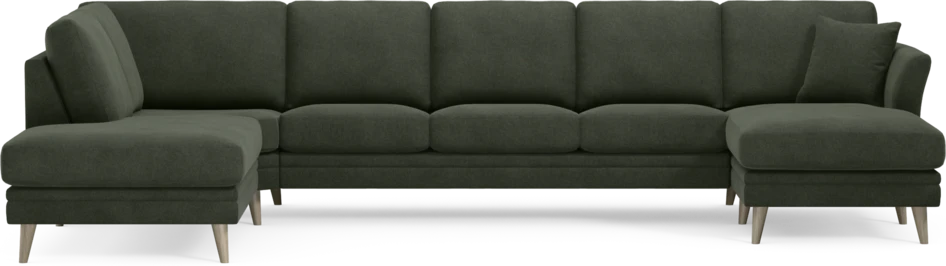 Eden - 3-sits soffa med divan vänster och schäslong höger - Grön