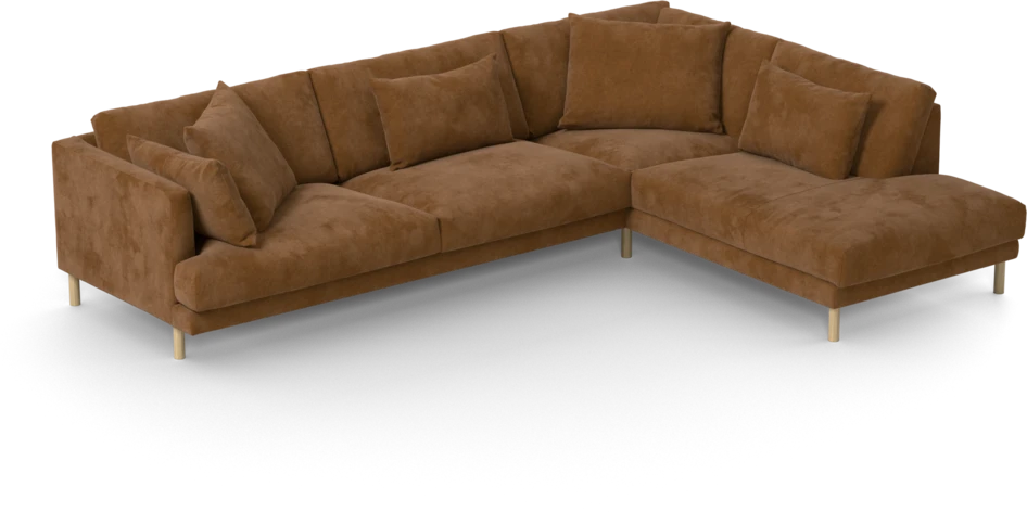 Harper - 3-sits soffa med divan höger - Orange