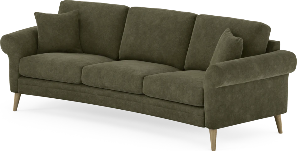 Eden - 3-sits soffa svängd - Grön