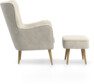 Cordelia - Fåtölj med fotpall - Beige