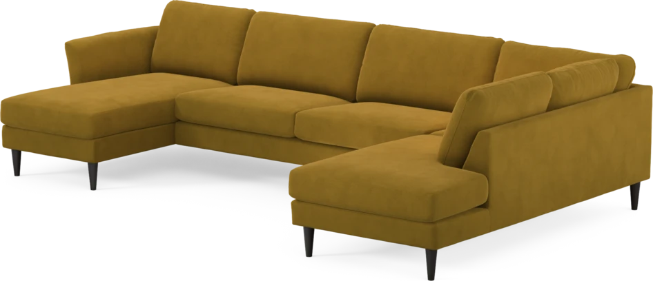Bridge - 3-sits soffa med schäslong vänster och divan höger - Gul