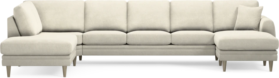 Eden - 3-sits soffa med divan vänster och schäslong höger - Vit