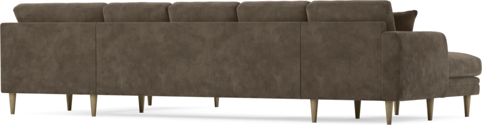 Eden - 3-sits soffa med schäslong vänster och divan höger - Brun
