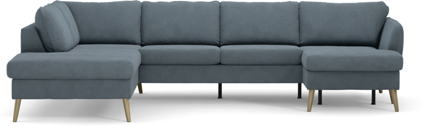County - 3-sits soffa med divan vänster och schäslong höger - Blå