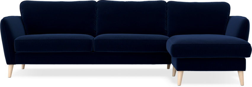 Bridge - 3-sits soffa med schäslong höger - Blå