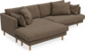 Harper - 4-sits med schäslong XL vänster - Brun