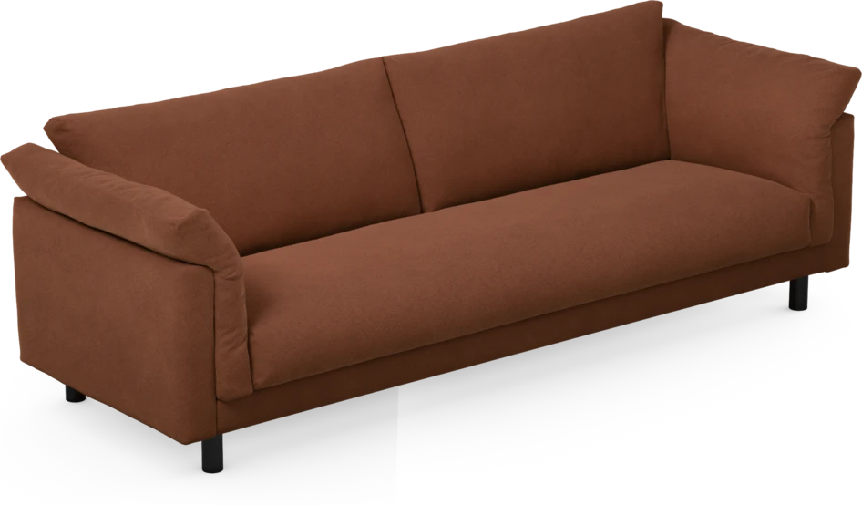 Cherrie - 4-sits soffa, hel dyna, fast klädsel - Orange
