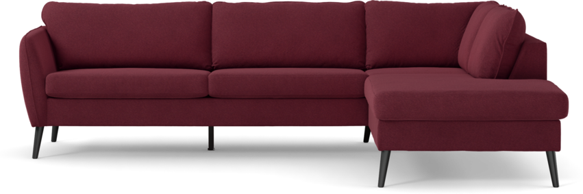 County - 2,5-sits soffa med divan höger - Röd