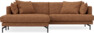 Harper - 4-sits med schäslong XL vänster - Brun