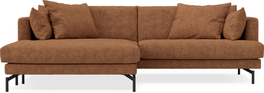 Harper - 4-sits med schäslong XL vänster - Brun